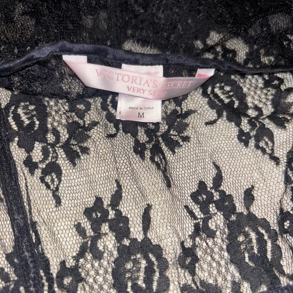 Victoria’s Secret Medium Very Sexy Black Lace Babydoll Lingerie Nightie Dress - Picture 6 of 7